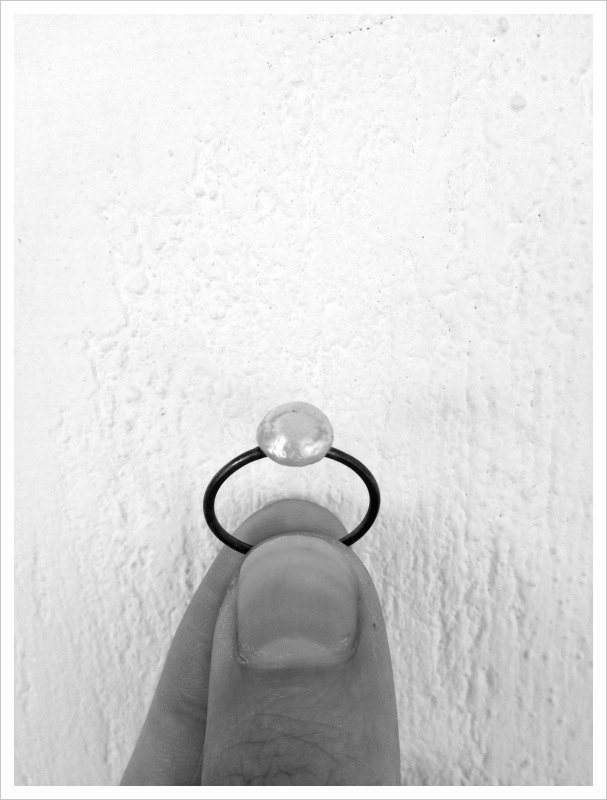 Little Pod Sterling Silver Oxidized Thin Ring and Organic Pod from Recycled Silver Simple Minimal Modern Everyday Piece